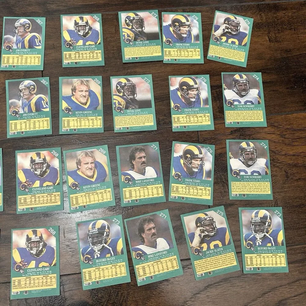 1991 LA Rams Football Trading Card Lot Of 28